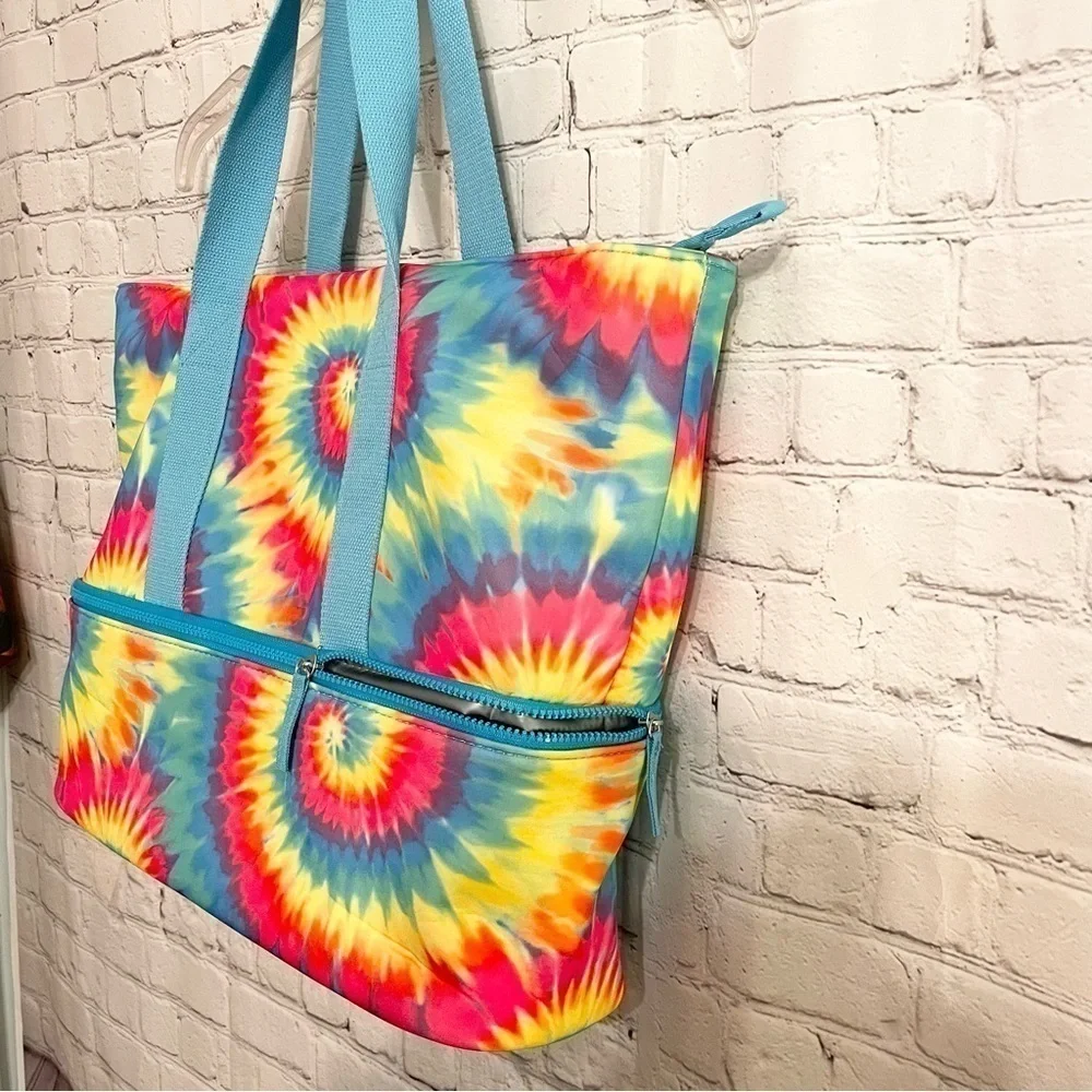 Large Multi-Color Tie- Dye Tote Bag New - Picture 6 of 7